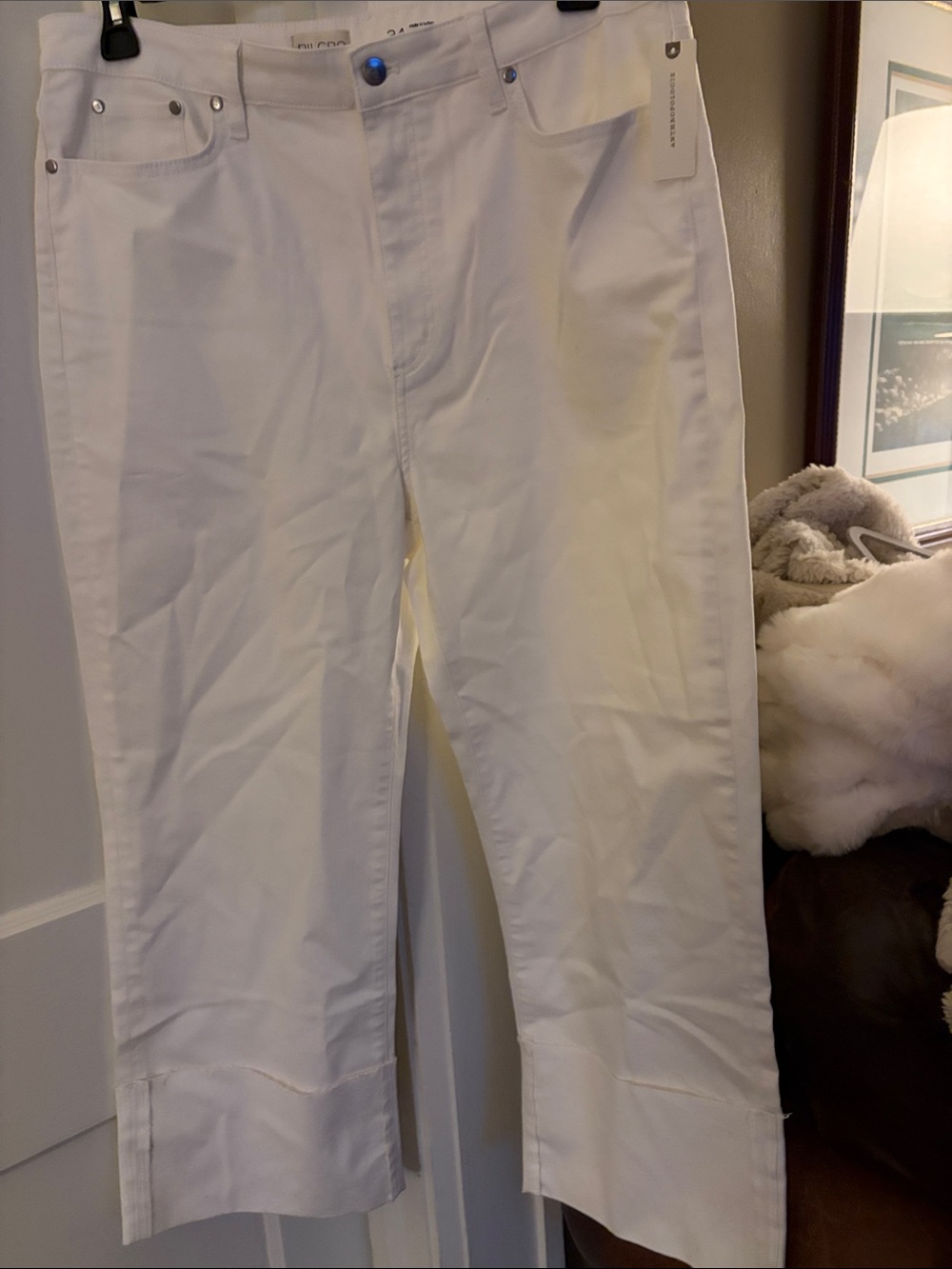 NWT Pilcro White Cropped Ankle Jeans in size 34